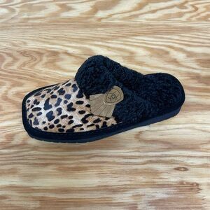 Ariat Square Toe Leopard Print Fuzzy Slippers